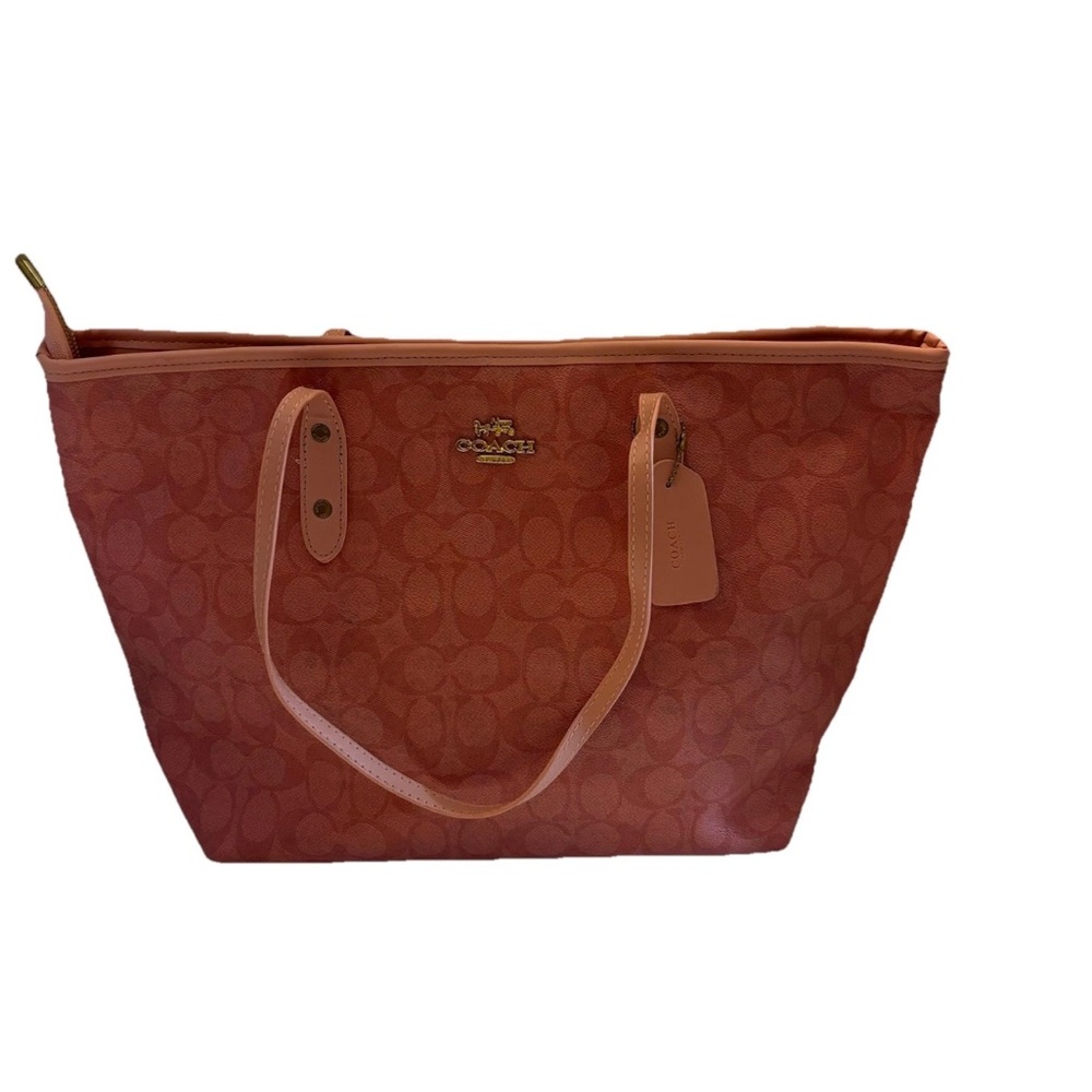 Coach Coral Signature Tote Bag